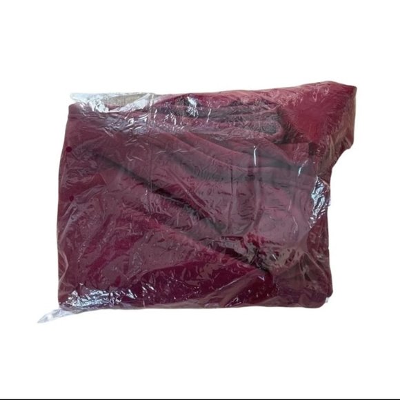 WOMENS WINE RUANA/PONCHO W/FAUX FUR COLLAR  - OS - Picture 10 of 10